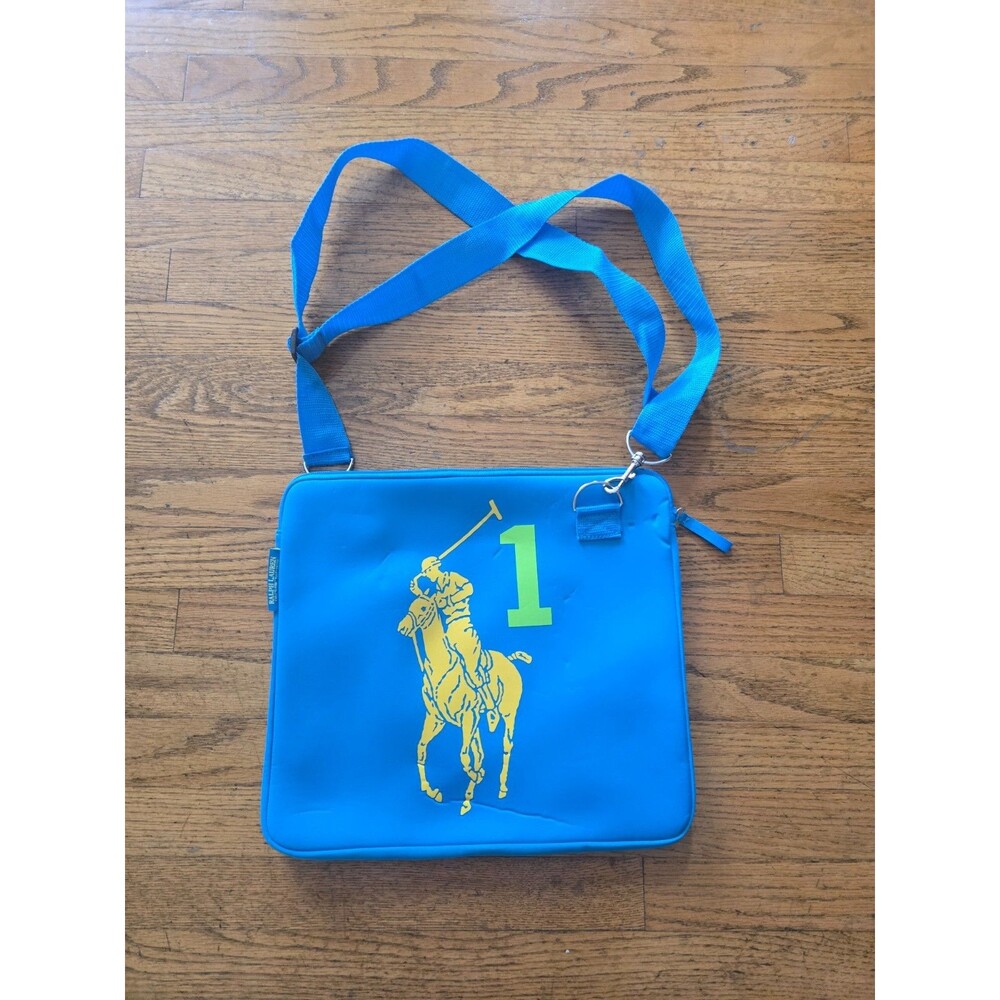 Ralph Lauren Big Pony Collection Laptop Crossbody Bag Polo Blue #1